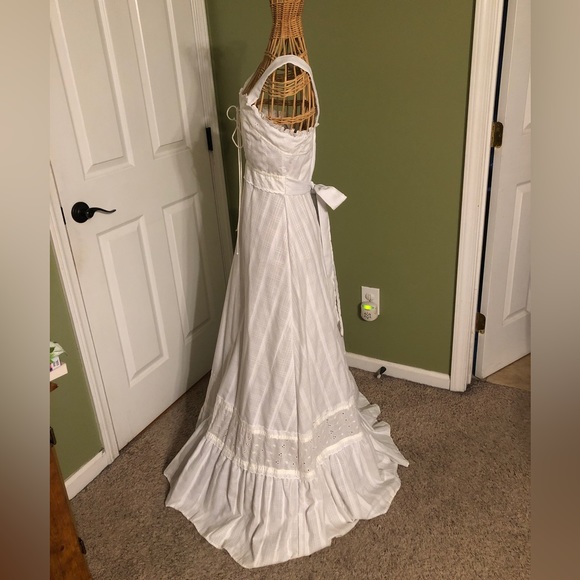 Vintage 70s zum zum gunne sax style white eyelet maxi sundress - Picture 4 of 12
